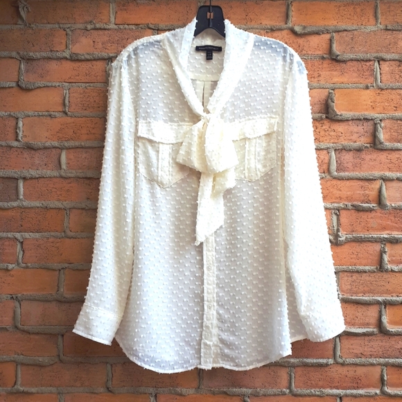 Banana Republic Tie Neck Blouse Dillon Fit - Picture 1 of 12